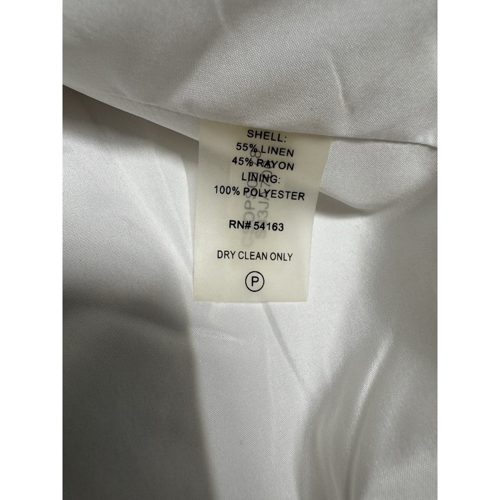 Calvin Klein Linen Blend White 2 Button Blazer Women's Size 10 - Picture 5 of 8